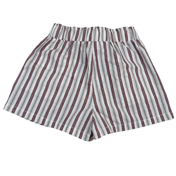 Ci Sono Shorts Womens Small Linen Blend Striped Attached Waist Tie Pockets Beach - Picture 2 of 10